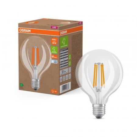 OSRAM E27 STAR Globe 95 besonders effiziente LED Filament Kugellampe 3,8W wie 60W 4000K neutralweißes Licht - Energy efficiency class A